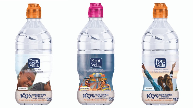 Font Vella lanza una botella fabricada íntegramente con plástico reciclado  de otras botellas