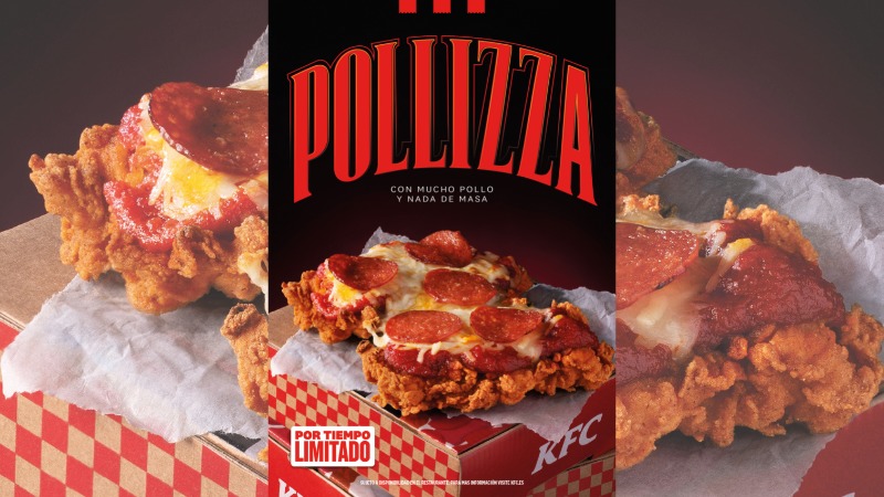 KFC presenta 'Pollizza': una pizza sin masa, pero con mucho pollo