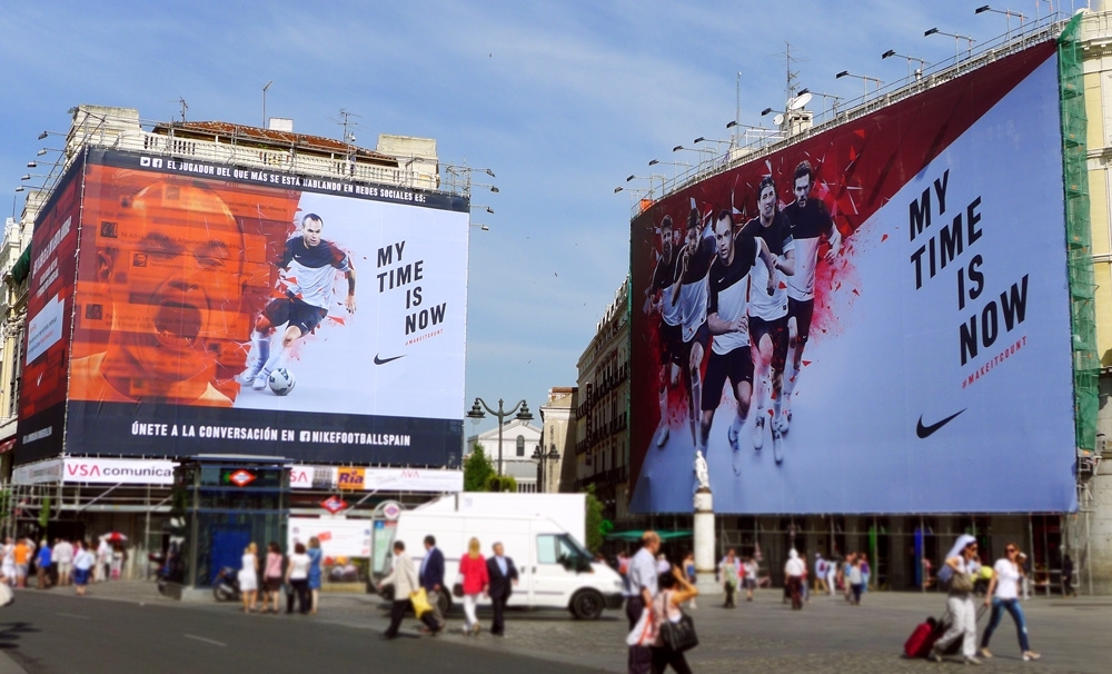 Nike combina en Sol Digital Signage con redes con motivo de la Eurocopa
