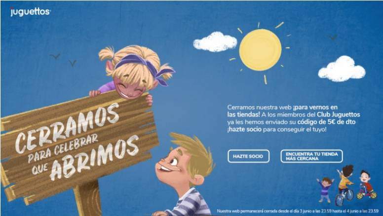 Agresivo Plantando árboles Cita Juguettos cierra su tienda online para celebrar la reapertura física